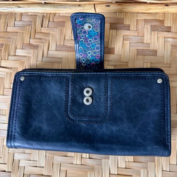 Fossil Black Leather Tab Wallet - Picture 3 of 6